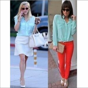 Equipment femme Slim Signature Silk Teal Top size XS